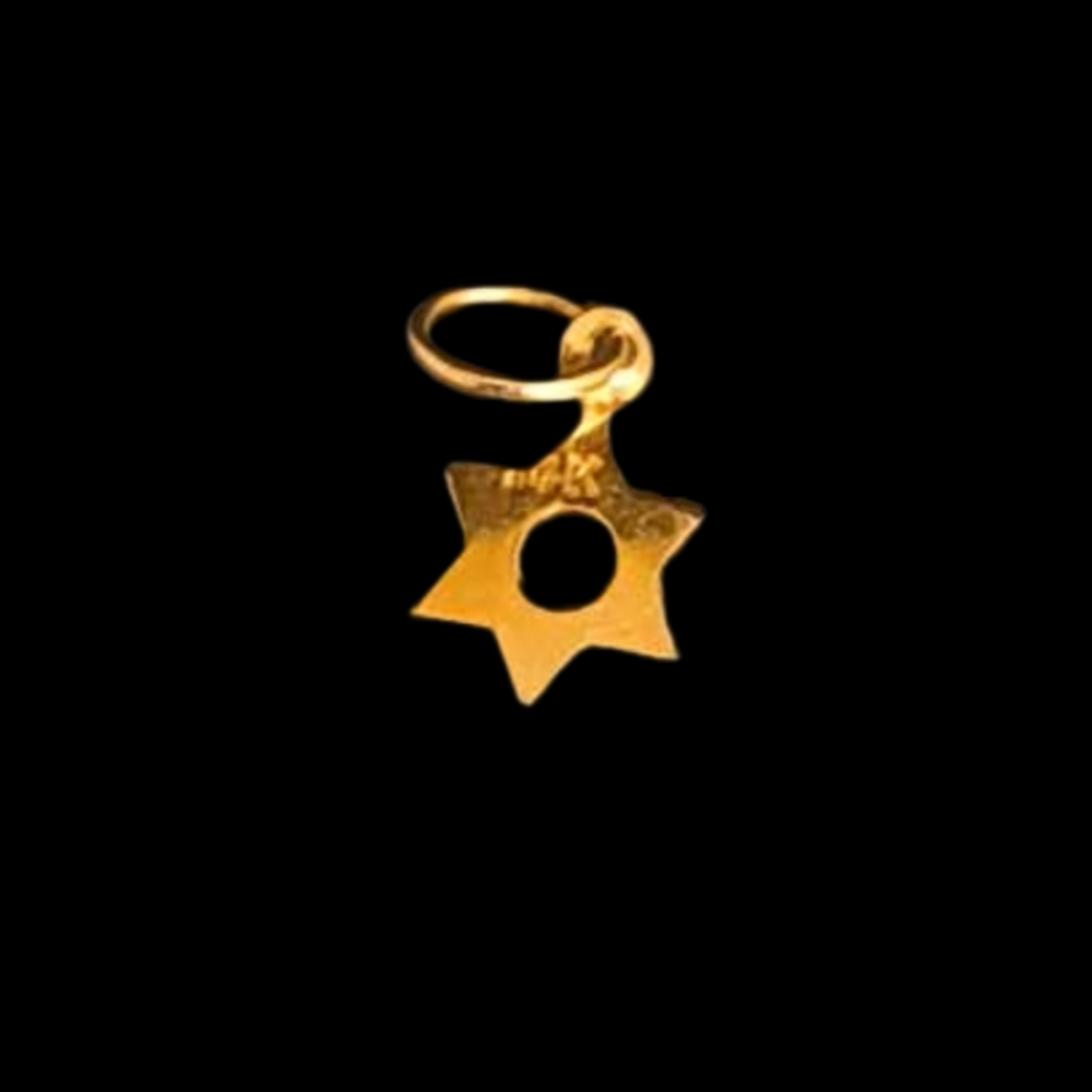 π Vtg. 14k Gold Star Of David Necklace Pendant - Picture 4 of 4